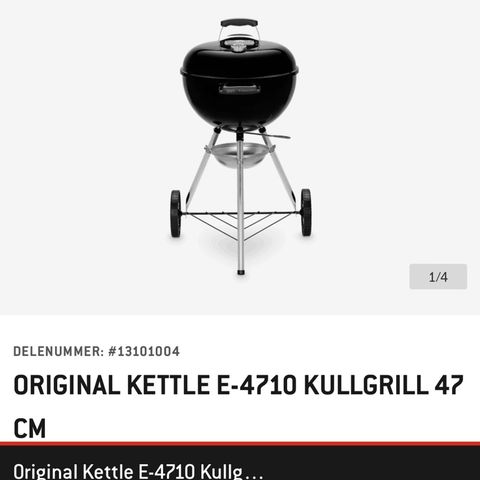 WEBER KETTLE E-4710 KULLGRILL