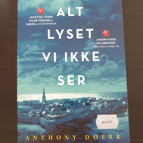 "Alt lyset vi ikke ser" av Anthony Doerr