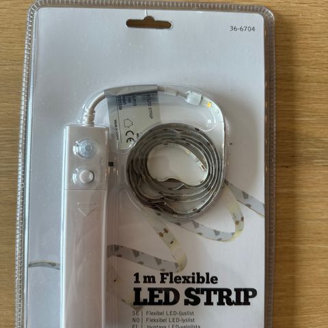 6 stk. 1m Flexible LED Strip (batteridrevet med bevegelsessensor)