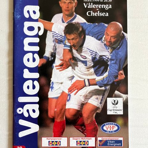 Program  Vålerenga - Chelsea  Europacup 1999