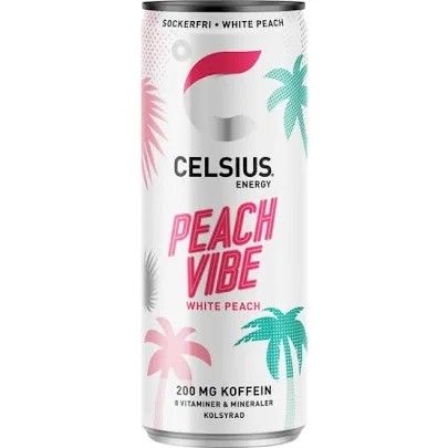 18 stk(355ml)bokser celcius peach vibe