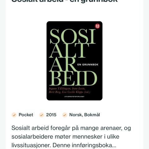 Sosialt arbeid en grunnbok