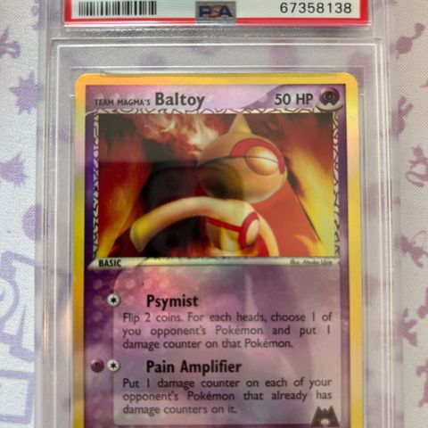 Pokemon: Team Magmas baltoy PSA 7 rev foil