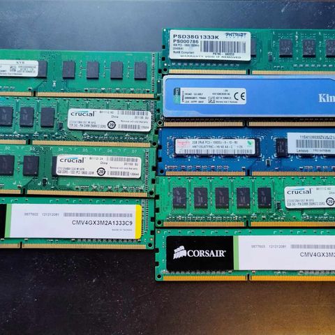 DDR3 Ram Kort (9 stk)