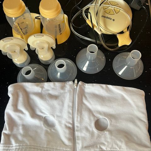 Medela dobbel elektrisk brystpumpe med hands free pumpe-bh