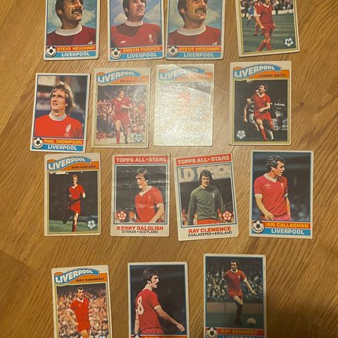 Liverpool Topps fotballkort 1977 - 1978 .