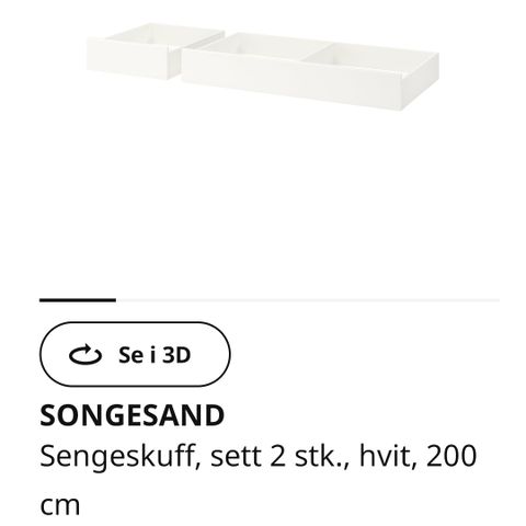 Skuffer til Ikea Songesand seng