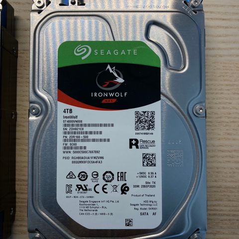 NAS HDD Seagate Ironwolf 4TB lagring