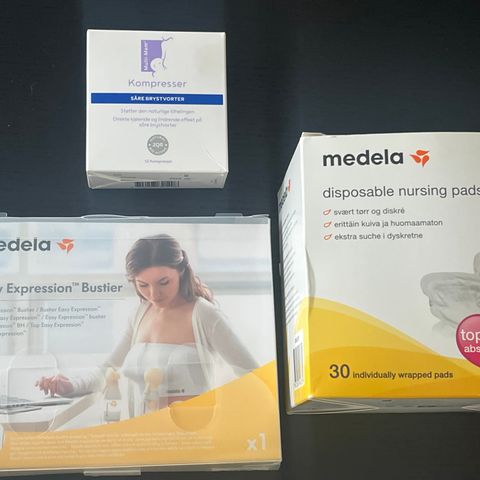 Medela pumpebh str L, Ammeinnlegg + kompresser