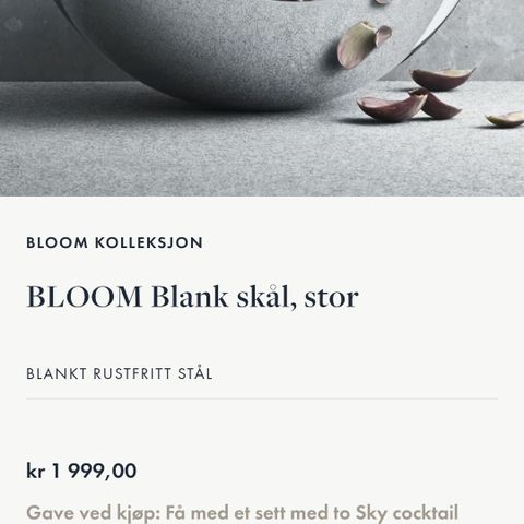 Georg jensen bloom stor skål selges