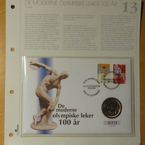 Myntbrev nr. 13, olympiske leker 100 år