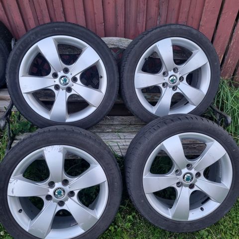 4 stk 17" sommerhjul til Skoda 5×112