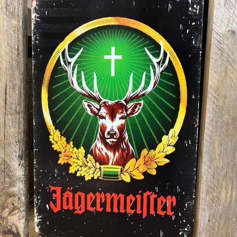 Jagermeifter Skilt I Tynnmetall 20X30 cm. Bar, Man Cave, Garasje, Dekor