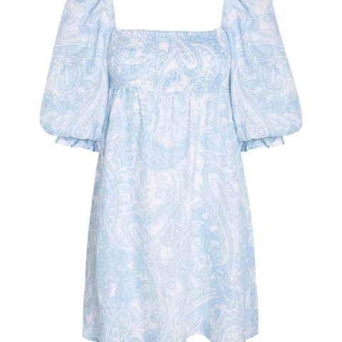 FAITHFULL THE BRAND, Calista Mini Dress in Powder Blue Faye Paisley Print