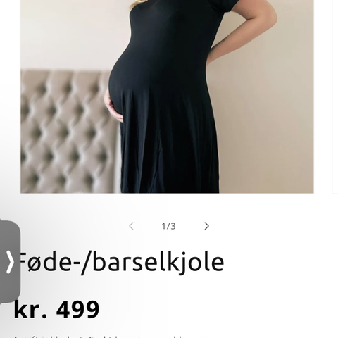 Fødekjole/ barselkjole fra fødebagen