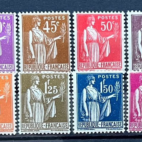 Frankrike 1932-1933 Yvert 280-289 fredsgudinne postfrisk