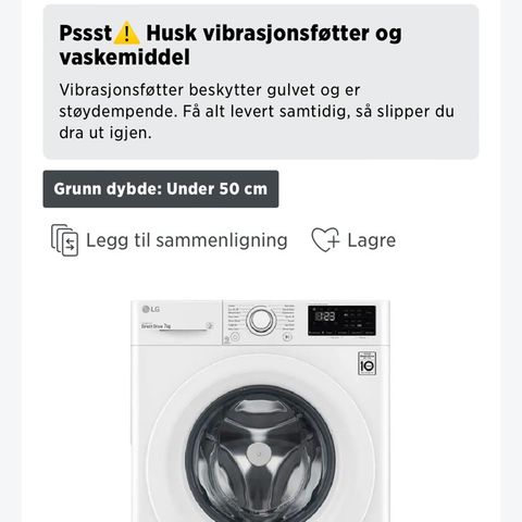 Helt NY og UBRUKT LG vaskemaskin  (uåpnet emaballasje) til redusert pris .