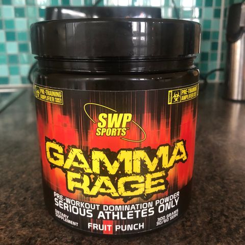 Pre-workout fra Gamma rage selges for 100kr