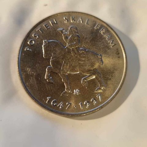 5 kroner 1997 Posten skal frem 1647-1997