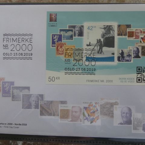 FDC 11/2019 Frimerke nr. 2000, miniark