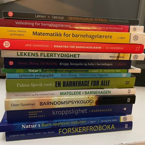 Pensumbøker til barnehagelærer studie