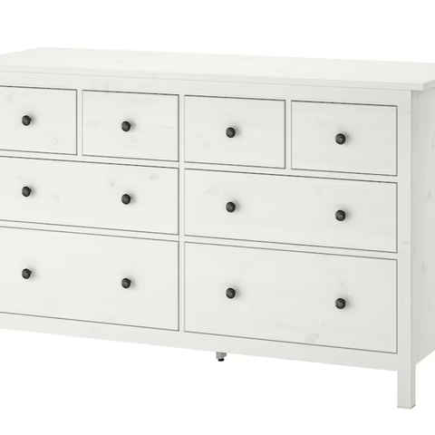 HEMNES Kommode med 8 skuffer - hvit beis, 160x96 cm