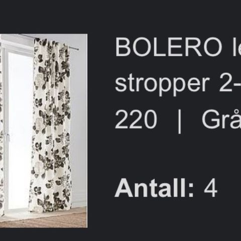 Jotex Bolero gardiner med skjulte stropper 8 lengder