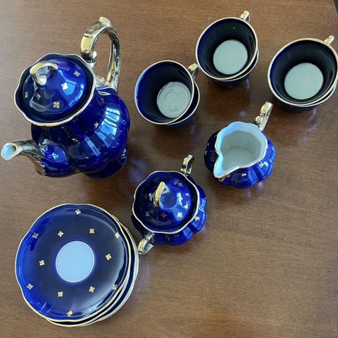 Vintage Polish Cobalt Blue tea sett