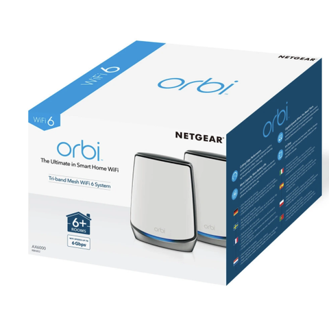 Netgear ORBI RBK852 AX6000 Mesh WiFi router, 2 pack :: Ny - forseglet!