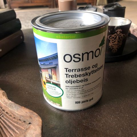 Ubrukt OSMO perlegrå terrassebeis 1 liter)selges rimelig