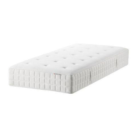 X2 IKEA Hyllestad 90 x 200 fast/hvit madrass med pocketfjærer