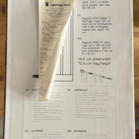 Mygate 18,6cm  forlenger barnesikring gis bort