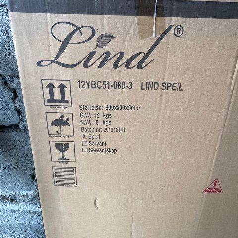 Lind speil 80 cm x 80 cm-uåpnet