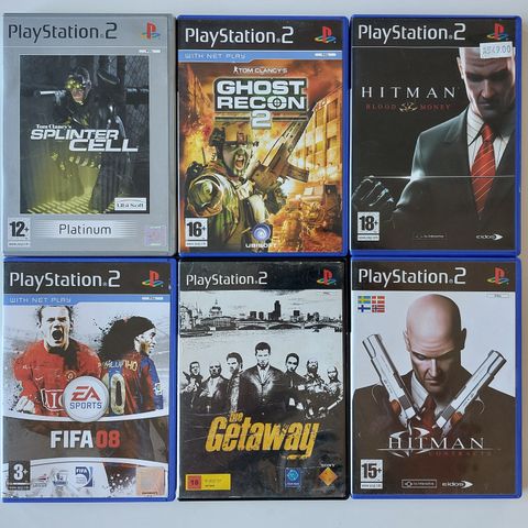 6 spill til Playstation 2 - selges samlet