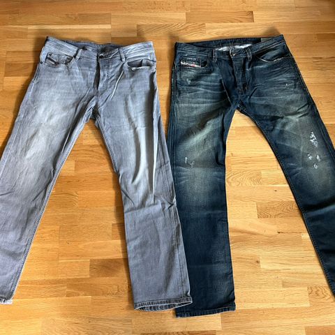 To jeans/olabukser fra Diesel str. 36/32 - nesten ikke brukt