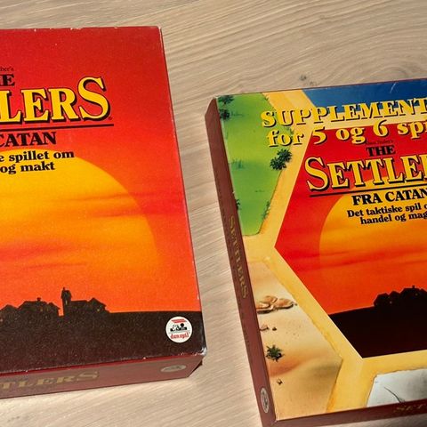 Settlers fra Catan 1996 og det originale suppleringssett