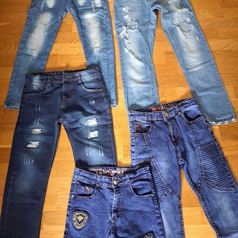 5 stk superkule jeans / dongeribukser! Ca str 134-146