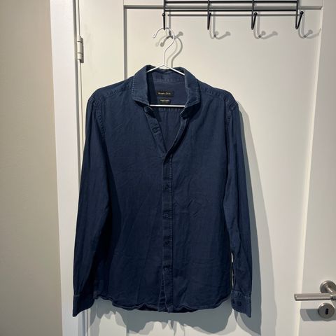 Fritidsskjorte Blå Str L - Massimo Dutti