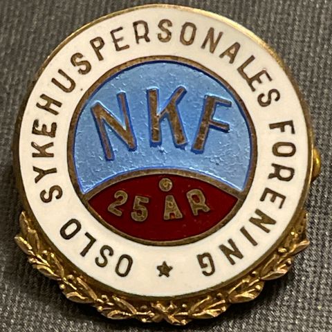 Oslo Sykehuspersonales Forening NKF 25 års nålemerke