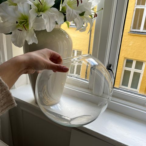 Rund glass vase fra Newport