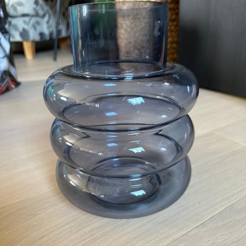 Blå glassvase