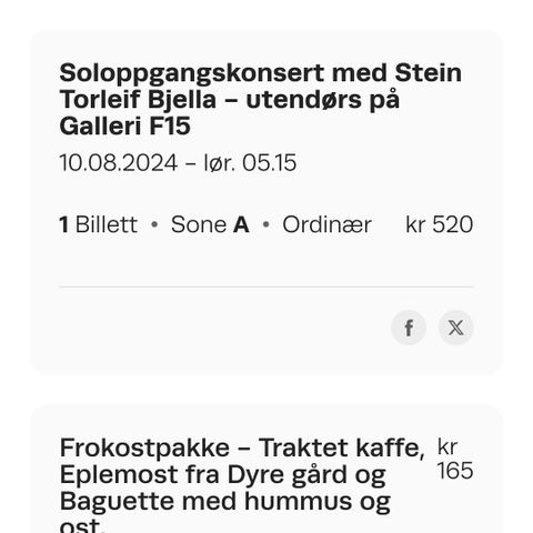 Stein Torleif Bjella konsertbillett 10 august !