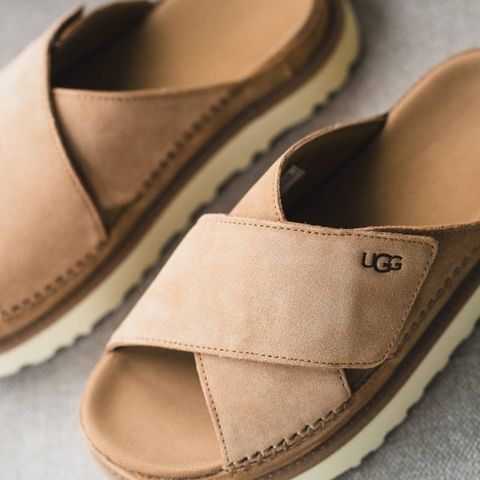 SANDALER str 40 UGG W GOLDENSTAR CROSS SLIDE (CHESTNUT)