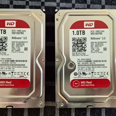 2 stk Western digital 1 Tb HDD