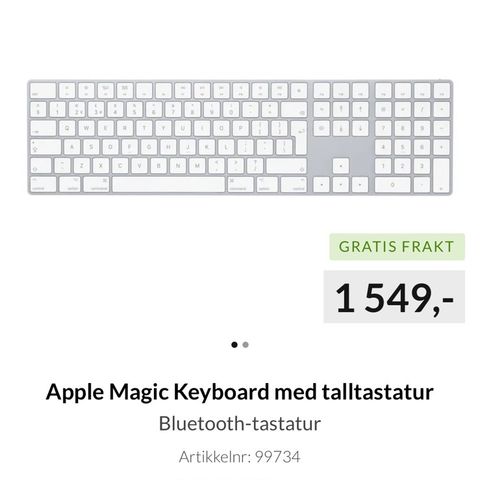 Apple Magic Keyboard med talltastatur