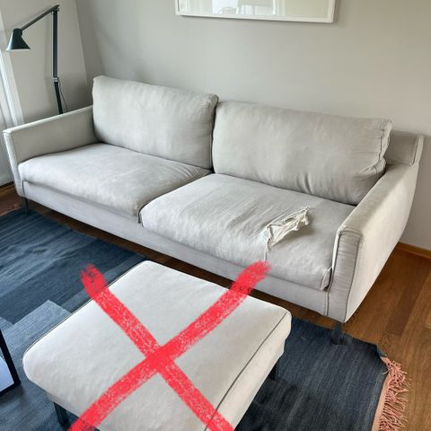 Eilersen-sofa uten puff (må hentes)