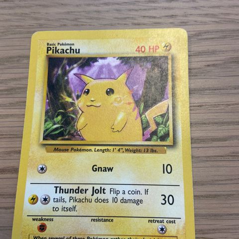 Pikachu Pokemon kort 1999