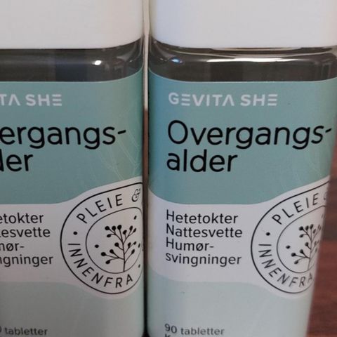 Overgangs alder kosttilskudd - 2 for 60,-