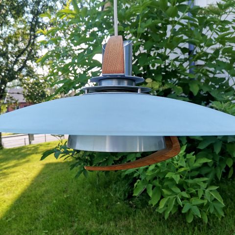 Vintage Belid taklampe, takpendel med mekanisme for høyderegulering