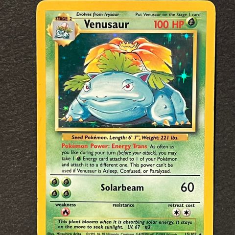 Venusaur 15/102 - Pokemon Base set Holo
